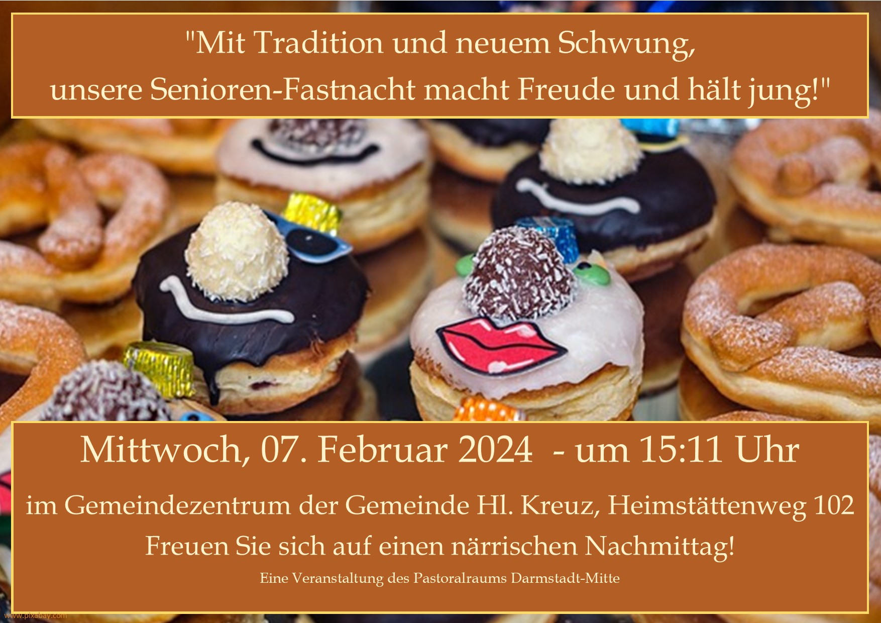 Einladung zur Seniorenfastnacht am 7.2.24 in Heilig Kreuz