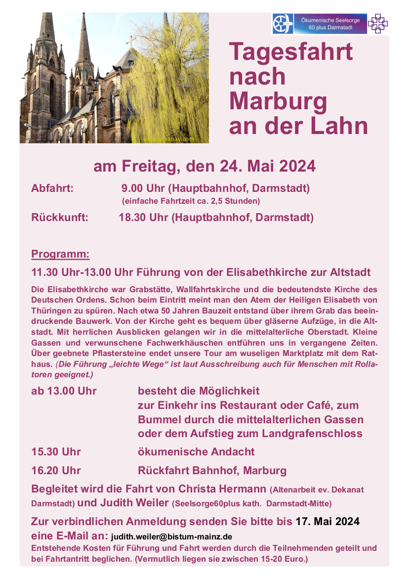 Plakat zur Fahrt nach Marburg