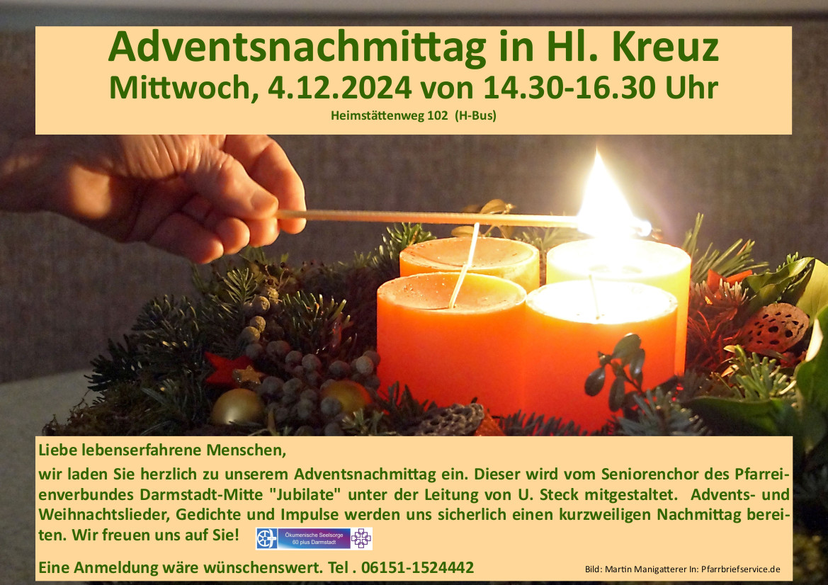 Adventsnachmittag für Senioren in Hl. Kreuz